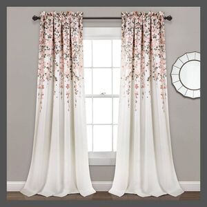 *Lush Decor - 2pk 52"x95" Light Filtering Weeping Flower Curtain Blush